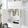 Harper Gloss White Vanity with Semi Recessed Basin 600mm - Brushed Brass Accents