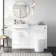 Harper Gloss White Combination Vanity Basin and Tucson Toilet 1200mm - Brushed Brass Accents