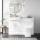 Harper Gloss White Combination Vanity Basin and Houston Toilet 1200mm - Brushed Brass Accents