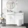 Harper Gloss White Combination Vanity Basin and Boston Toilet 1200mm - Brushed Brass Accents