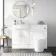 Harper Gloss White Combination Vanity Basin and Tucson Toilet 1200mm - Brushed Brass Accents - Left Handed