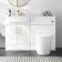 Harper Gloss White Combination Vanity Basin and Boston Toilet 1200mm - Brushed Brass Accents - Left Handed