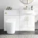 Harper Gloss White Combination Vanity Basin and Tucson Toilet 1200mm - Brushed Brass Accents - Right Handed
