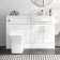 Harper Gloss White Combination Vanity Basin and Houston Toilet 1200mm - Brushed Brass Accents - Right Handed