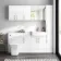 Harper Gloss White Combination Vanity Basin and Houston Toilet 1500mm - Brushed Brass Accents