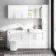 Harper Gloss White Combination Vanity Basin with Marble Top & Houston Toilet 1500mm - Brushed Brass Accents