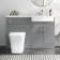 Harper Stone Grey Combination Vanity Basin and Houston Toilet 1200mm - Brushed Brass Accents - Right Handed