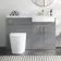 Harper Stone Grey Combination Vanity Basin and Boston Toilet 1200mm - Brushed Brass Accents - Right Handed