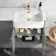 Harper Stone Grey Combination Vanity Basin and Boston Toilet 1200mm - Brushed Brass Accents - Right Handed