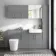 Harper Stone Grey Combination Vanity Basin and Tucson Toilet 1500mm - Brushed Brass Accents