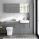 Harper Stone Grey Combination Vanity Basin with Marble Top & Houston Toilet 1500mm - Brushed Brass Accents