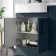 Harper Navy Blue Combination Vanity Basin and Houston Toilet 1200mm - Black Accents - Left Handed