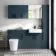 Harper Navy Blue Combination Vanity Basin and Tucson Toilet 1500mm - Black Accents