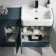 Harper Navy Blue Combination Vanity Basin and Houston Toilet 1500mm - Black Accents