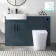 Harper Navy Blue Combination Vanity Basin with Marble Top & Tucson Toilet 1200mm - Black Accents
