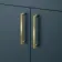 Harper Navy Blue Vanity with Semi Recessed Basin 600mm - Brushed Brass Accents