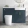 Harper Navy Blue Combination Vanity Basin and Boston Toilet 1200mm - Brushed Brass Accents - Right Handed