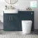 Harper Navy Blue Combination Vanity Basin with Marble Top & Boston Toilet 1200mm - Brushed Brass Accents