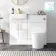 Harper Gloss White Combination Vanity Basin & Tucson Toilet 1000mm - Brushed Brass Accents