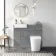 Harper Stone Grey Combination Vanity Basin & Tucson Toilet 1000mm - Brushed Brass Accents