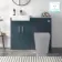 Harper Navy Blue Basin Vanity with Marble Top & Back To Wall Unit 1000mm - Excludes Toilet