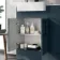 Harper Navy Blue Combination Vanity Basin with Marble Top & Tucson Toilet 1000mm - Black Accents