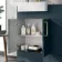 Harper Navy Blue Combination Vanity Basin & Houston Toilet 1000mm - Brushed Brass Accents