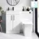 Mersey Gloss White Combination Vanity Basin and Houston Toilet 1000mm - Black Accents