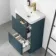 Corsica Inky Blue Slimline Basin Drawer Vanity 500mm
