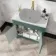 Bermuda Midnight Green Cabinet with Marble Top 800mm (Excludes Counter Top Basin) - Brass Knurled Handles