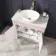 Bermuda Cashmere Pink Vanity with Marble Top & Oval Counter Top Basin 800mm - Brass Knurled Handles