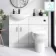 Quartz Gloss White Combination Vanity Basin and Miami Toilet 1050mm - Black Accents