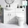 Quartz Gloss White Combination Vanity Basin and Miami Toilet 1150mm - Black Accents