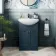 Capri Navy Blue Vanity with Semi Recessed Basin 550mm - Chrome Handles