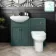 Capri Mystic Green Combination Vanity Basin and Miami Toilet 1050mm - Chrome Handles