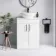 Mersey Gloss White Vanity with Oval Basin 600mm - Black Accents