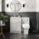 Milos Cotton White Combination Vanity Basin and Miami Toilet 1100mm - Chrome Handles