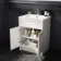 Milos Cotton White Combination Vanity Basin and Miami Toilet 1100mm - Chrome Handles