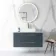 Elba Inky Blue Wall Hung Drawer Vanity with Marble Top & Cody Basin 1000mm - Brushed Brass Accents
