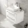 Omaha Gloss White Wall Hung Drawer Vanity with Marble Top & Curved Counter Top Basin 800mm