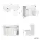 Sicily Fluted Coastal White Combination Vanity Basin with Marble Top & Tucson Toilet 1200mm - Black Accents