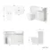 Sicily Fluted Coastal White Combination Vanity Basin and Boston Toilet 1200mm - Chrome Handles- Right Handed
