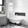 Abingdon 1500 Roll Top Shower Bath - Black Ball Feet & 6mm Easy Clean Screen