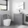 Trent Stone Grey Vanity with Curved Counter Top Basin 800mm