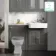 Monaco Graphite Grey Combination Vanity Basin with Marble Top 1200mm (Excludes Pan & Cistern)