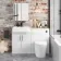 Harper Gloss White Combination Vanity Basin with Marble Top & Boston Toilet 1200mm - Black Accents