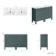 Bermuda Midnight Green Double Basin Vanity 1200mm