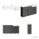 Monaco Graphite Grey Combination Vanity Basin with Marble Top 1500mm (Excludes Pan & Cistern) - Brushed Brass Accents