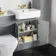 Monaco Dove Grey Combination Vanity Basin with Marble Top & Atlanta Toilet 1200mm - Brushed Brass Accents
