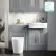 Monaco Dove Grey Combination Vanity Traditional Basin with Marble Top & Boston Toilet 1200mm - Brass Knurled Handles